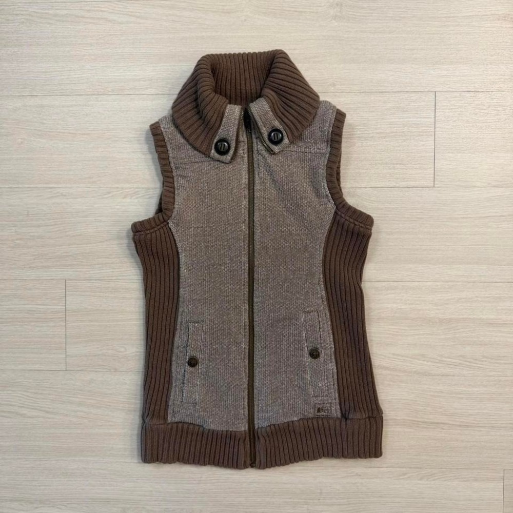 REI Quilt Lined Sweater Vest Women's Size XXS Brown Outdoors